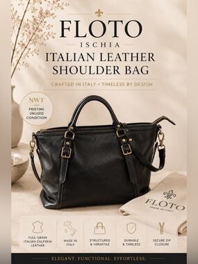 Floto Ischia Italian Leather Shoulder Bag NWT